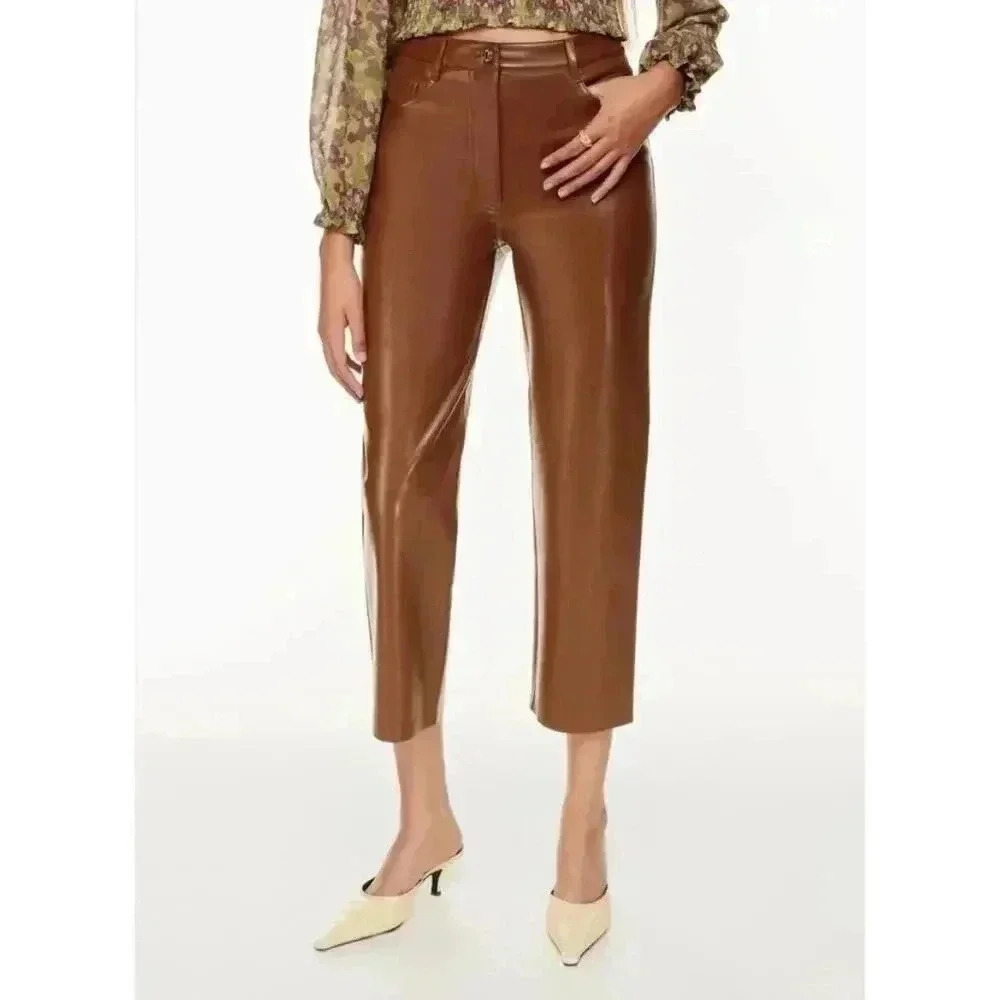 Aritzia Wilfred Vegan‎ Leather Pant Cognac Size 0